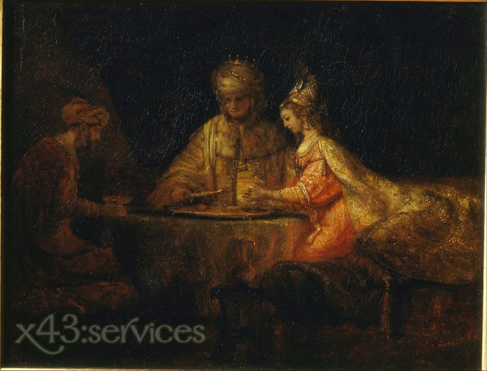 Rembrandt - Ahasuerus und Haman beim Festmahl der Esther - Ahasuerus and Haman at the Feast of Esther